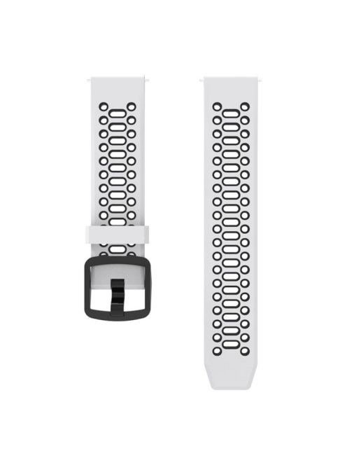 For Coros Pace 2 / Garmin vivoactive 5 / GarminActive 5 / Venu Sq 2 Dual Color Watch Strap 20mm Silicone Watchband - White / Black