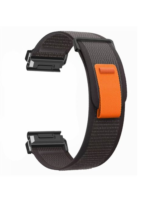 For Coros Vertix 2  /  Garmin Fenix 7X  /  6X  /  5X 26mm Trail Loop Nylon Band Soft Watch Strap - Black  /  Black+Black