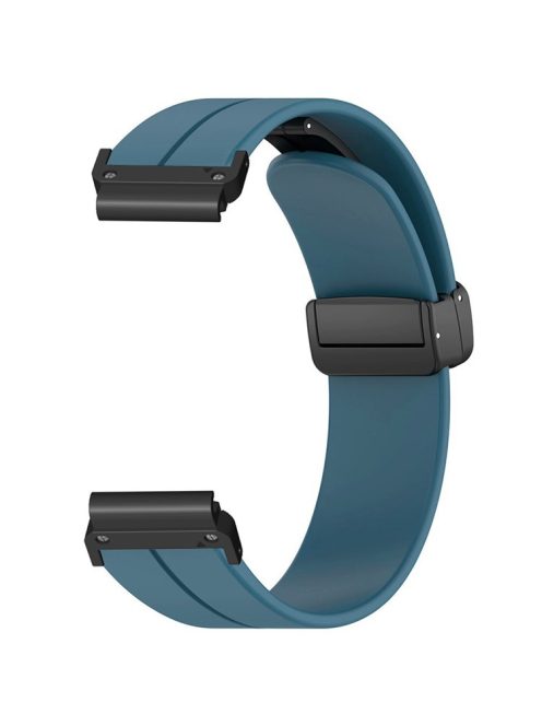 For Coros Vertix 2  /  Garmin Fenix 7X  /  6X  /  5X 26mm Watch Band Magnetic Buckle Silicone Strap - Cyan