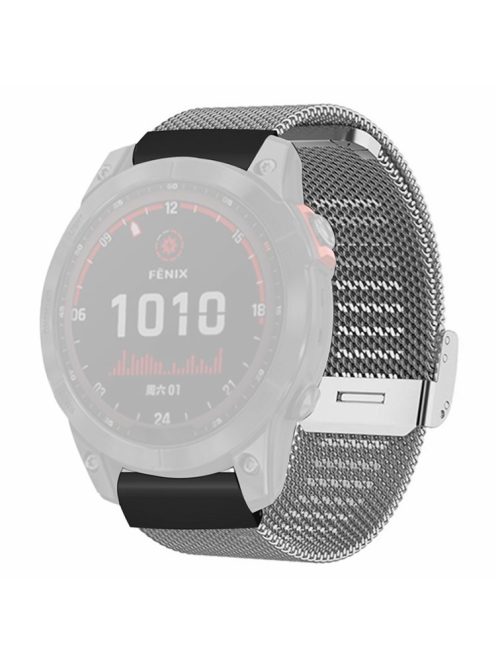 For Coros Vertix 2 / Garmin Fenix 7X / 6X / 5X Watch Band Milanese Mesh Strap Bracelet with 26mm PC Connector - Silver