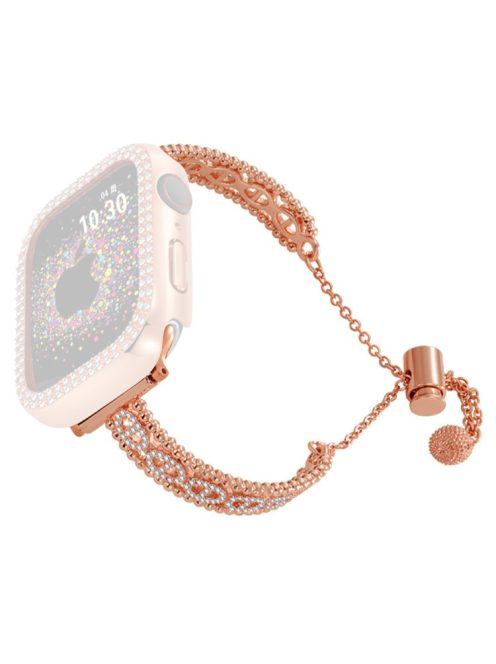 For Garmin / Samsung / LG / Huawei / Huami 20mm Universal Rhinestone Copper Watch Strap - Rose Gold