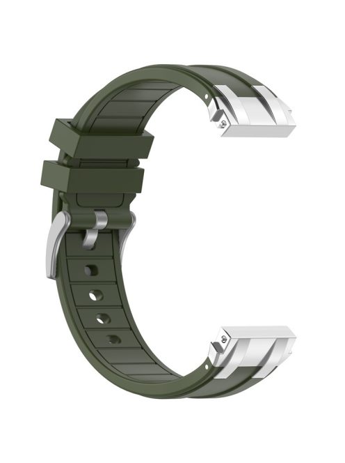 For Garmin / Samsung 20mm Universal Smartwatch Strap Silicone Replacement Wrist Band - Army Green