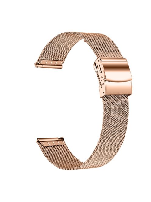 For Garmin Approach S40  /  Forerunner 158 20mm Milanese Band Electroplated Stainless Steel Watch Strap - Rose Gold