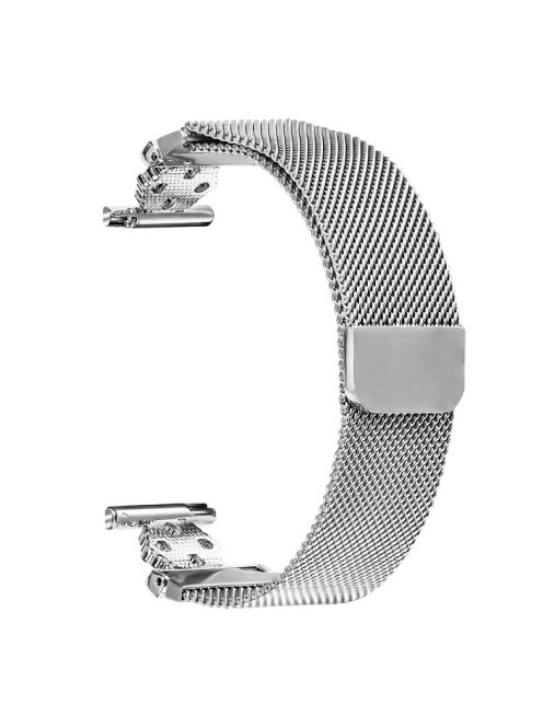 For Garmin Approach S40 / Forerunner 158 Milanese Band Flower Stainless Steel Magnetic Mesh Watch Strap - Silver