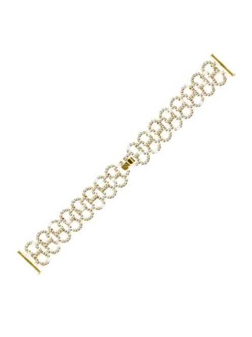 For Garmin Approach S40 / Forerunner 158 Rhinestones Decor Gourd Shape Alloy Watch Band - Gold