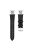 For Garmin Approach S40 / Forerunner 158 Watch Band Genuine Cow Leather Flower Decor Adjustable Strap - Black