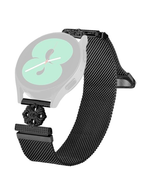 For Garmin D2 Air X10 / Bounce Milanese Band Flower Stainless Steel Magnetic Mesh Watch Strap - Black