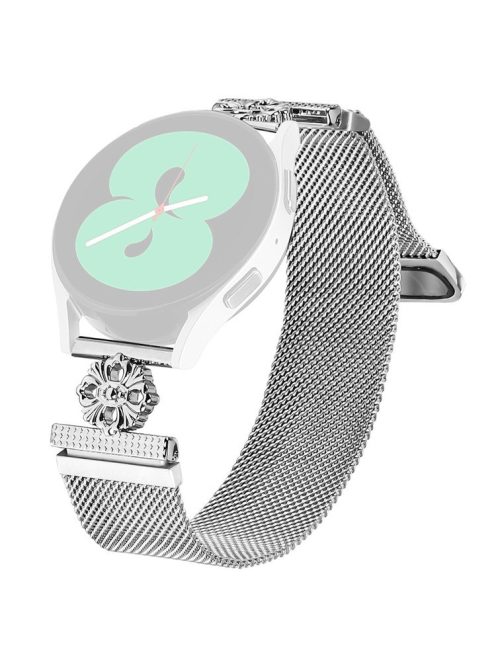 For Garmin D2 Air X10 / Bounce Milanese Band Flower Stainless Steel Magnetic Mesh Watch Strap - Silver