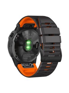   For Garmin Descent G1 / Instinct 2 Dual Color Silicone Wrist Band Adjustable Replacement Watch Strap - Black / Orange