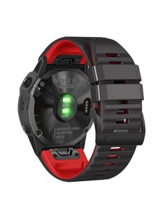   For Garmin Descent G1 / Instinct 2 Dual Color Silicone Wrist Band Adjustable Replacement Watch Strap - Black / Red