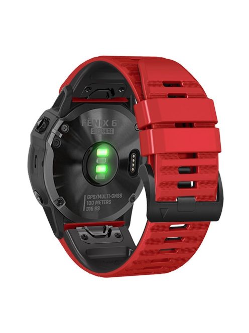 For Garmin Descent G1 / Instinct 2 Dual Color Silicone Wrist Band Adjustable Replacement Watch Strap - Red / Black