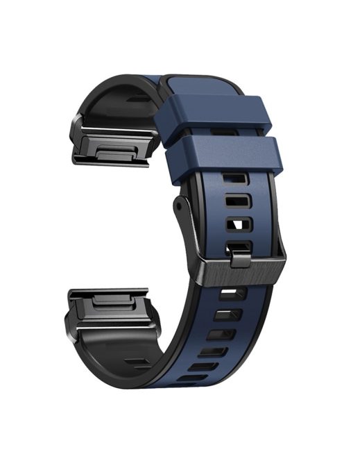 For Garmin Descent G1 / Instinct 2 Watch Strap Replacement Quick Release Dual-color Silicone Watch Band  - Dark Blue  /  Black