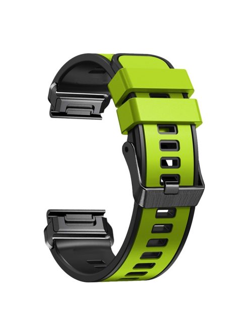 For Garmin Descent G1 / Instinct 2 Watch Strap Replacement Quick Release Dual-color Silicone Watch Band  - Lime  /  Black