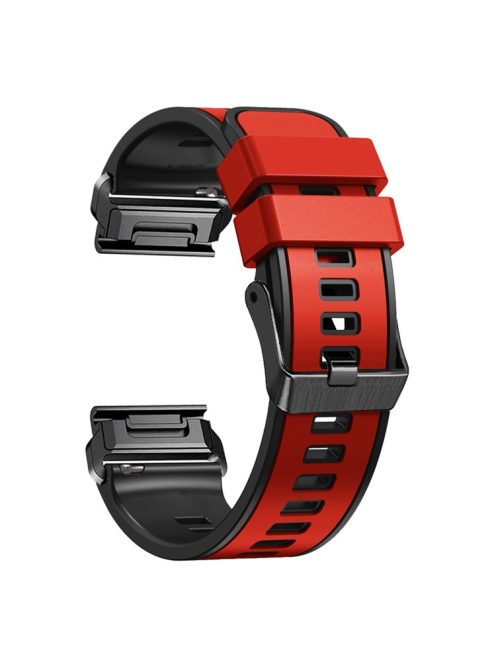 For Garmin Descent G1 / Instinct 2 Watch Strap Replacement Quick Release Dual-color Silicone Watch Band  - Red  /  Black