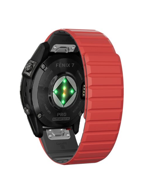 For Garmin Fenix 5 / 5X / 6X / 7X Replacement Strap 26mm Dual Color Silicone Smart Watchband - Red / Black