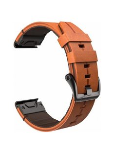   For Garmin Fenix 5 6 7 Instinc Instinc 2 Approach 22mm Soft Genuine Leather Watch Strap - Brown