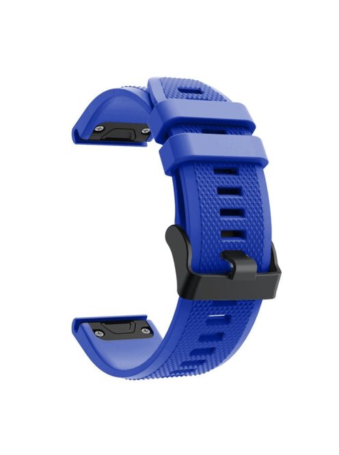 For Garmin Fenix 5 Silicone Sport Watch Band Adjustable Wrist Strap with Black Buckle - Baby Blue