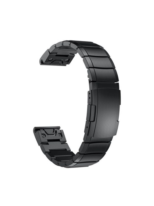 For Garmin Fenix 5S Quick Release Stainless Steel Watch Band Replacement Strap with Folding Clasp - Black