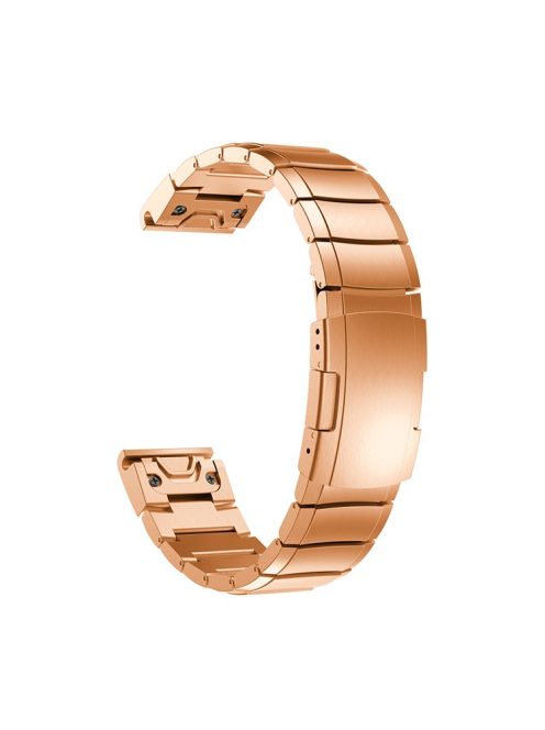 For Garmin Fenix 5S Quick Release Stainless Steel Watch Band Replacement Strap with Folding Clasp - Rose Gold