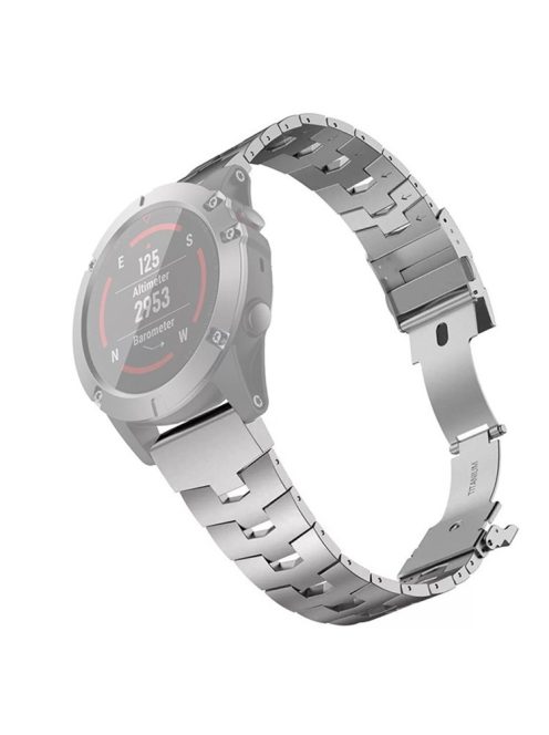 For Garmin Fenix 6 / 5 / Forerunner 935 / 945 Titanium Alloy Metal Watch Strap Quick Release Wrist Band Replacement - Silver