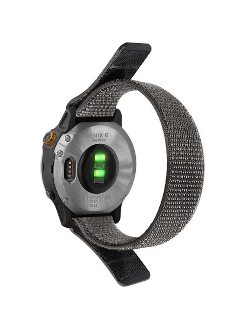 For Garmin Fenix 6S Breathable Nylon Watch Strap 20mm Adjustable Wrist Band Replacement - Grey