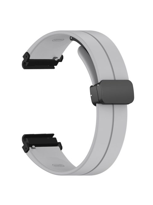 For Garmin Fenix 7 / 6 / 5 / Huami Amazfit Falcon Silicone Watch Band Magnetic Buckle Strap with 22mm PC Connector - Grey