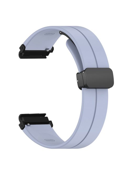 For Garmin Fenix 7 / 6 / 5 / Huami Amazfit Falcon Silicone Watch Band Magnetic Buckle Strap with 22mm PC Connector - Lavender Grey