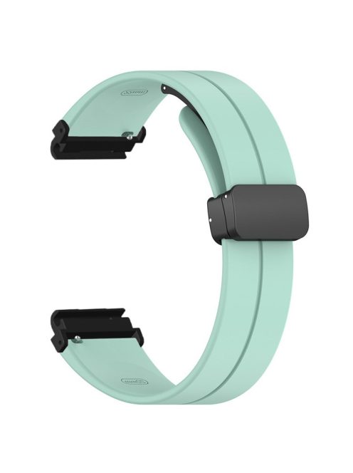 For Garmin Fenix 7 / 6 / 5 / Huami Amazfit Falcon Silicone Watch Band Magnetic Buckle Strap with 22mm PC Connector - Mint Green