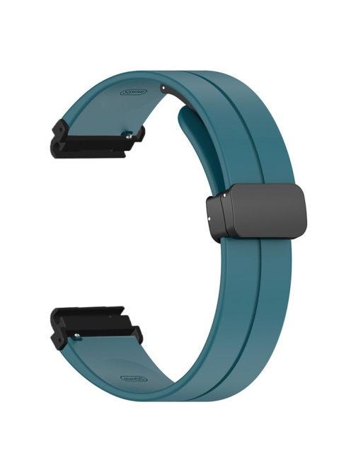 For Garmin Fenix 7 / 6 / 5 / Huami Amazfit Falcon Silicone Watch Band Magnetic Buckle Strap with 22mm PC Connector - Rock Cyan