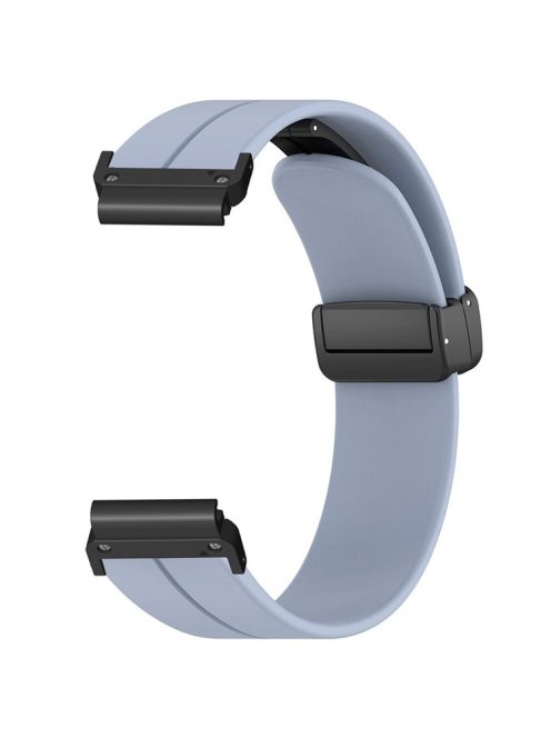 For Garmin Fenix 7 / 6 / 5 22mm Wrist Strap Flexible Silicone Watch Band with Magnetic Buckle - Lavender Grey