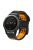 For Garmin Fenix 7 / 6 / 5 Soft Silicone Sport Replacement Band Quick Release Dual Color Watch Strap - Black / Orange