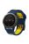 For Garmin Fenix 7 / 6 / 5 Soft Silicone Sport Replacement Band Quick Release Dual Color Watch Strap - Dark Blue / Yellow