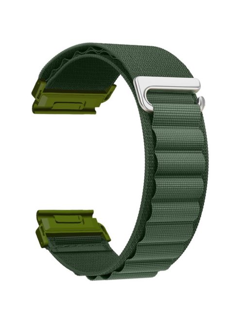 For Garmin Fenix 7 / 7 Pro / 5 Watch Band 22mm Quick Release C Buckle Nylon Watch Strap - Army Green