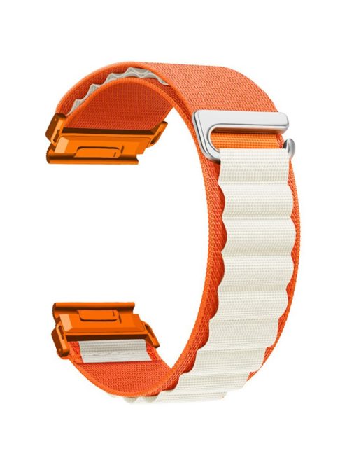 For Garmin Fenix 7 / 7 Pro / 5 Watch Band 22mm Quick Release C Buckle Nylon Watch Strap - Orange+Starlight