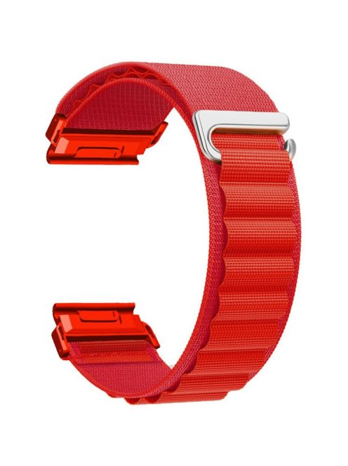 For Garmin Fenix 7 / 7 Pro / 5 Watch Band 22mm Quick Release C Buckle Nylon Watch Strap - Red