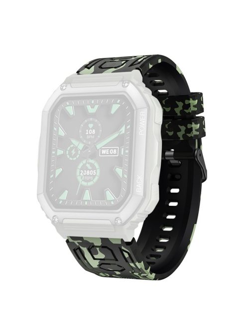 For Garmin Fenix 7 / 7 Pro / 6 / 5 Replacement Wrist Band 22mm Adjustable Silicone Watch Strap - Camouflage Green