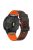 For Garmin Fenix 7 / 7 Pro Watch Strap 22mm Leather + Silicone Watch Band - Black+Orange