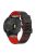 For Garmin Fenix 7 / 7 Pro Watch Strap 22mm Leather + Silicone Watch Band - Black+Red