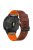 For Garmin Fenix 7 / 7 Pro Watch Strap 22mm Leather + Silicone Watch Band - Coffee+Orange