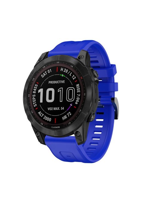 For Garmin Fenix 7 / Fenix 6 Pro / 5 / Amazfit Falcon Flexible Silicone Watch Band Replacement Stylish Wrist Strap with Buckle - Blue