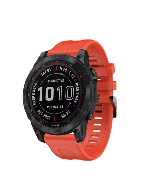 For Garmin Fenix 7 / Fenix 6 Pro / 5 / Amazfit Falcon Flexible Silicone Watch Band Replacement Stylish Wrist Strap with Buckle - Red