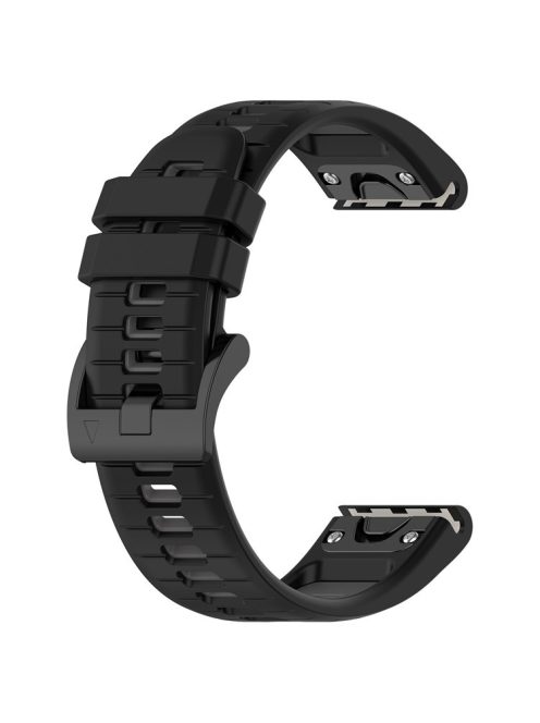 For Garmin Fenix 7 / Fenix 7 Pro Silicone Watch Band 22mm Replacement Straps - Black+Grey