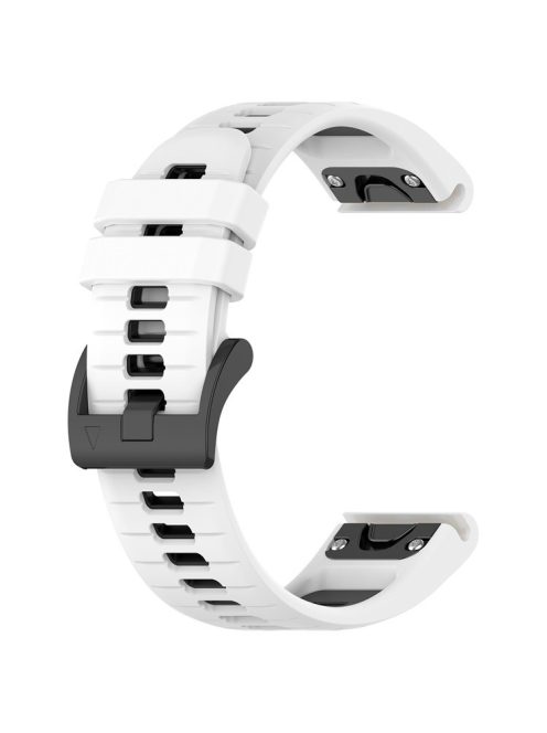 For Garmin Fenix 7 / Fenix 7 Pro Silicone Watch Band 22mm Replacement Straps - White+Black