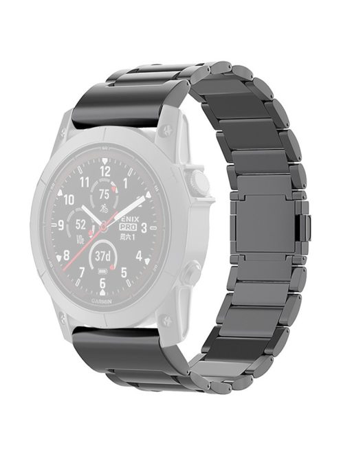 For Garmin Fenix 7 / Forerunner 965 / 955 / 945 / 935 Watch Band 22mm Magnetic Clasp Metal Titanium Alloy Strap - Black