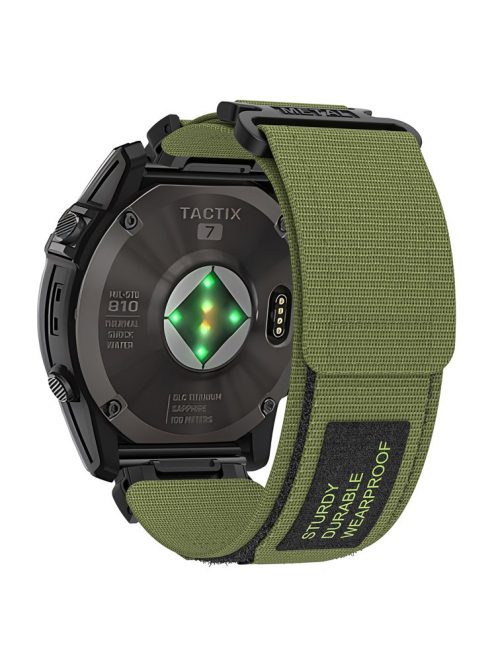 For Garmin Fenix 7 / Forerunner 965 / 955 / 945 / 935 Watch Band 22mm Rugged Nylon Sports Strap - Army Green