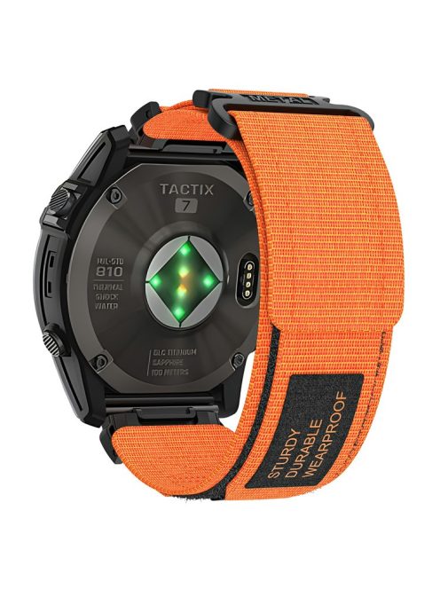 For Garmin Fenix 7 / Forerunner 965 / 955 / 945 / 935 Watch Band 22mm Rugged Nylon Sports Strap - Orange