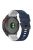 For Garmin Fenix 7 Pro  Silicone Watch Bands Dual-color Horizontal Stripes Wrist Strap - Midnight Blue / White