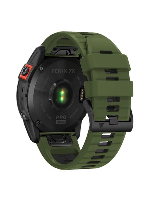 For Garmin Fenix 7 Pro / Fenix 7 Silicone Watch Bands Dual-Color Replacement Strap - Army Green+Black