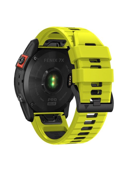 For Garmin Fenix 7 Pro / Fenix 7 Silicone Watch Bands Dual-Color Replacement Strap - Lime+Black