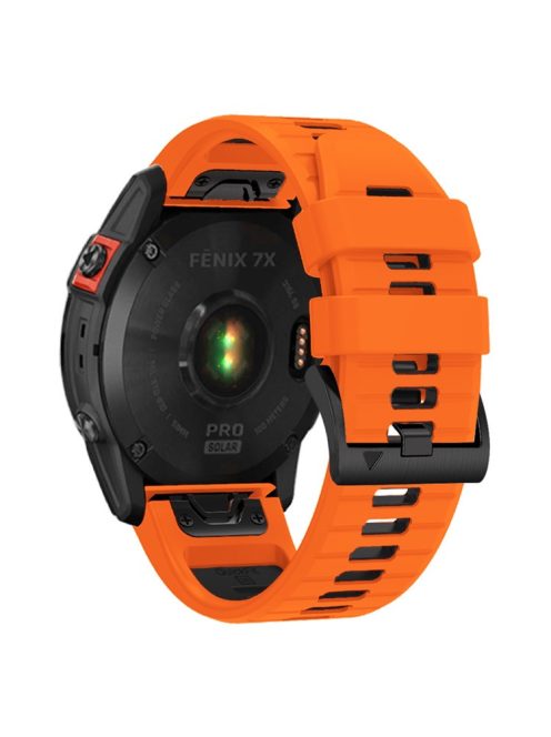 For Garmin Fenix 7 Pro / Fenix 7 Silicone Watch Bands Dual-Color Replacement Strap - Orange+Black